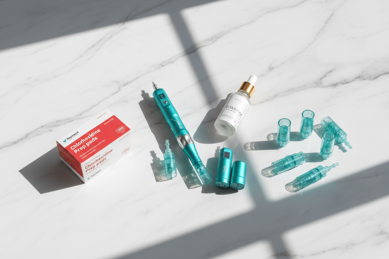 Microneedling Starter Bundle Flat Lay - SkinBay