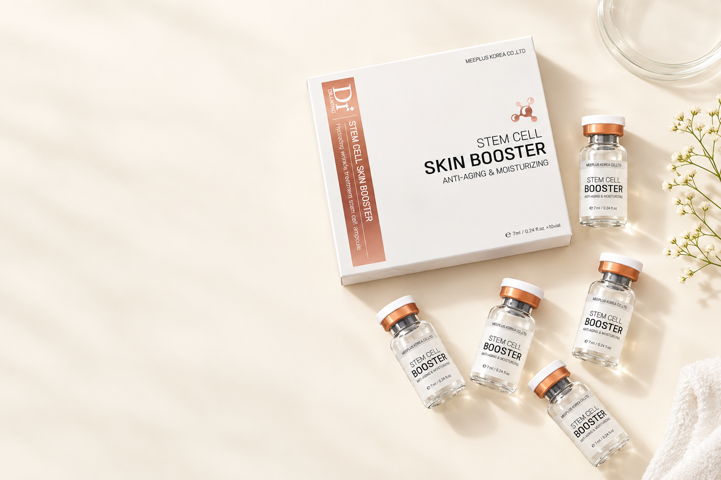 Dr. Drawing Stem Cell Skin Booster flat-lay banner